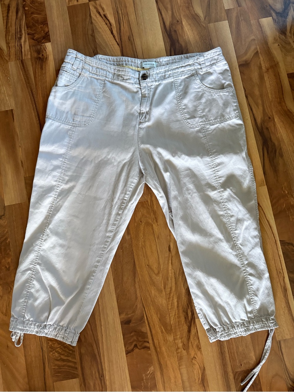 Merona Light Gray Drawstring Hem Capris